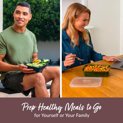 Bentgo Prep 60-Piece Meal Prep Kit - Reusable PFAS & BPA-Free Food Containers, 1-Compartment, 2-Compartment, & 3-Compartments - Microwave, Freezer, & Dishwasher Safe (Gleam Metallics)