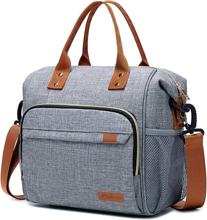 TuErCao Small Lunch Bag Lightweight Insulated Lunch Box for Women Work Portable Soft Cooler for Picnic Travel Road Trips, Loncheras para Mujer, Black