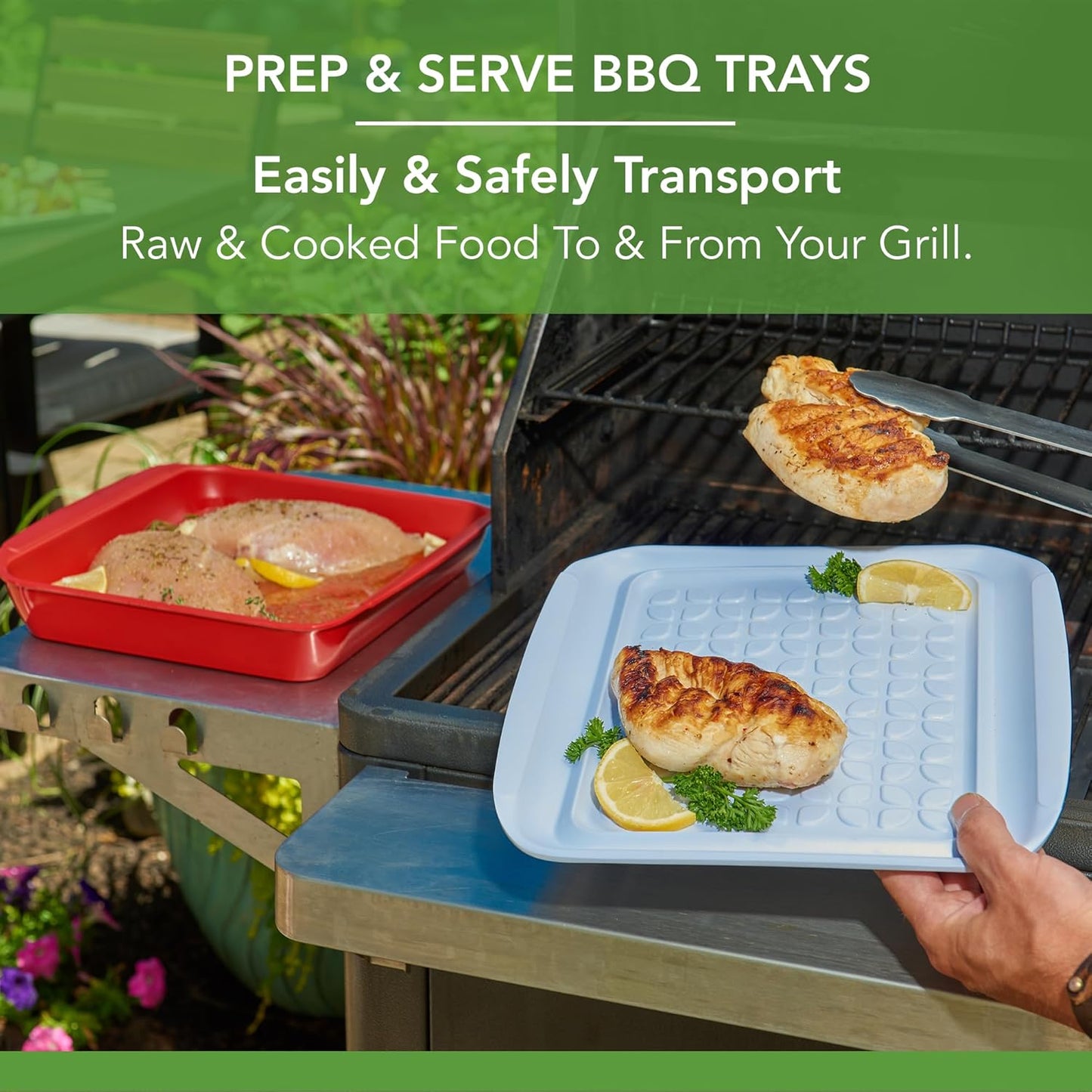 Tovolo Meat Marinating Container with Lid 2 Piece Small BBQ Prep Tub for Grilling Steak Veggies Burgers, Dishwasher Safe BBQ Marinade Container with Cover for Thawing Prepping or Serving 10.5 Inches