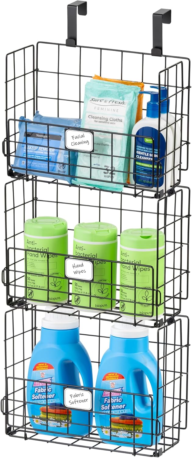 IRIS USA Wire Basket for Pantry Organizers and Storage, 2 Pack, Potato and Onion Storage, Easy Assembly, Stackable Storage Bins, Kitchen Cabinet Bathroom Shelf Organizers for Veggie, Fruit, Snack
