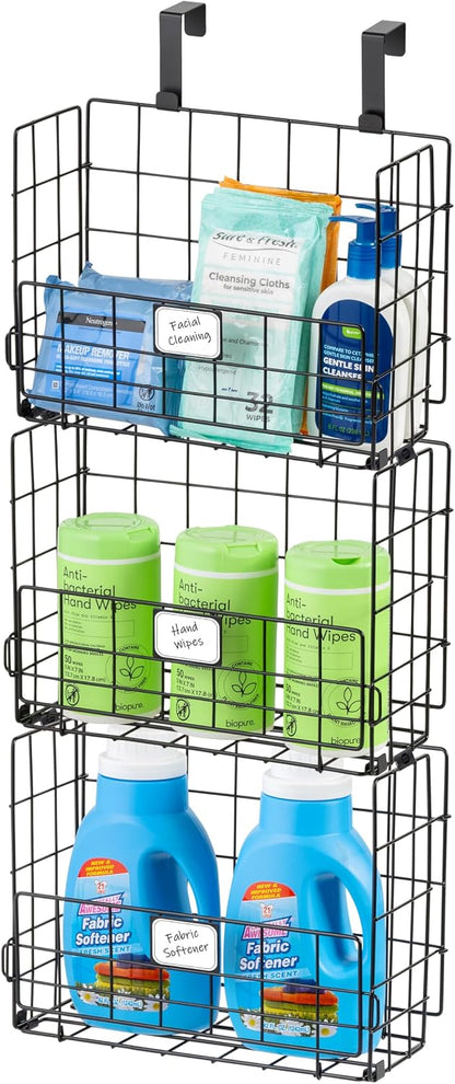 IRIS USA Wire Basket for Pantry Organizers and Storage, 2 Pack, Potato and Onion Storage, Easy Assembly, Stackable Storage Bins, Kitchen Cabinet Bathroom Shelf Organizers for Veggie, Fruit, Snack