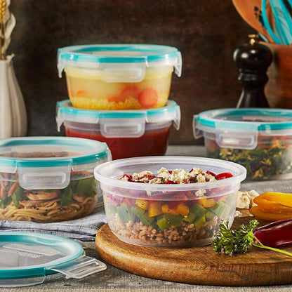 Snapware Plastic Total Solution (21-Pack) Large Food Storage Containers Set, Meal Prep Containers with Plastic BPA-Free Lids & 4 Locking Tabs, Microwave, Dishwasher, and Freezer Safe