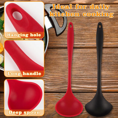 Premium Silicone Ladle Set: Nonstick Heat Resistant Kitchen Spoon 2-Pack