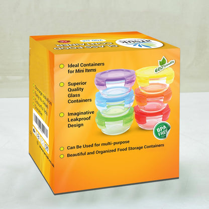 ARSUK 4Oz Glass Food Storage Containers with Snap-On BPA-Free Lids 12 Pack - Small Glass Jars for Sauce, Spices, Meal Prep - Reusable & Dishwasher Microwave Fridge Freezer Safe