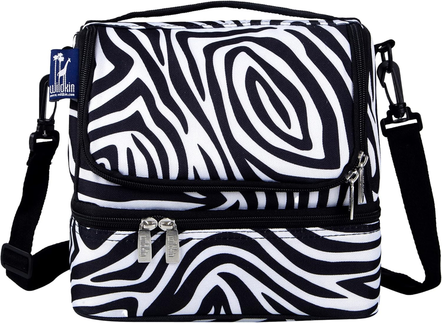 Wildkin Kids Two Compartment Insulated Lunch Bag – Keeps Food Hot or Cold, Easy-Clean Lining, Leak-Resistant & BPA-Free – Boys & Girls, Ideal for School, Travel & Daycare – Jurassic Dinosaurs