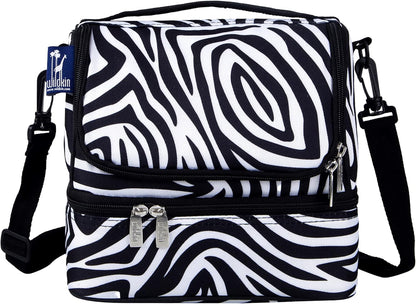 Wildkin Kids Two Compartment Insulated Lunch Bag – Keeps Food Hot or Cold, Easy-Clean Lining, Leak-Resistant & BPA-Free – Boys & Girls, Ideal for School, Travel & Daycare – Jurassic Dinosaurs