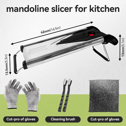 mandoline slicer, mandoline slicer for kitchen,Stainless Steel mandolin slicer,Vegetable Slicer,mandoline food slicer,slicer vegetable cutter,Cut-Resistant Gloves，