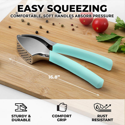 Zulay Kitchen Metal Comfort Grip Garlic Press