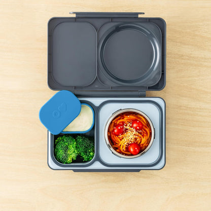 OmieBox (2 pack) Leakproof Dips Containers To Go, Salad Dressing Container, Condiment Container with Lids - Food Safe Silicone - 4 ounces (Blue/Lime)