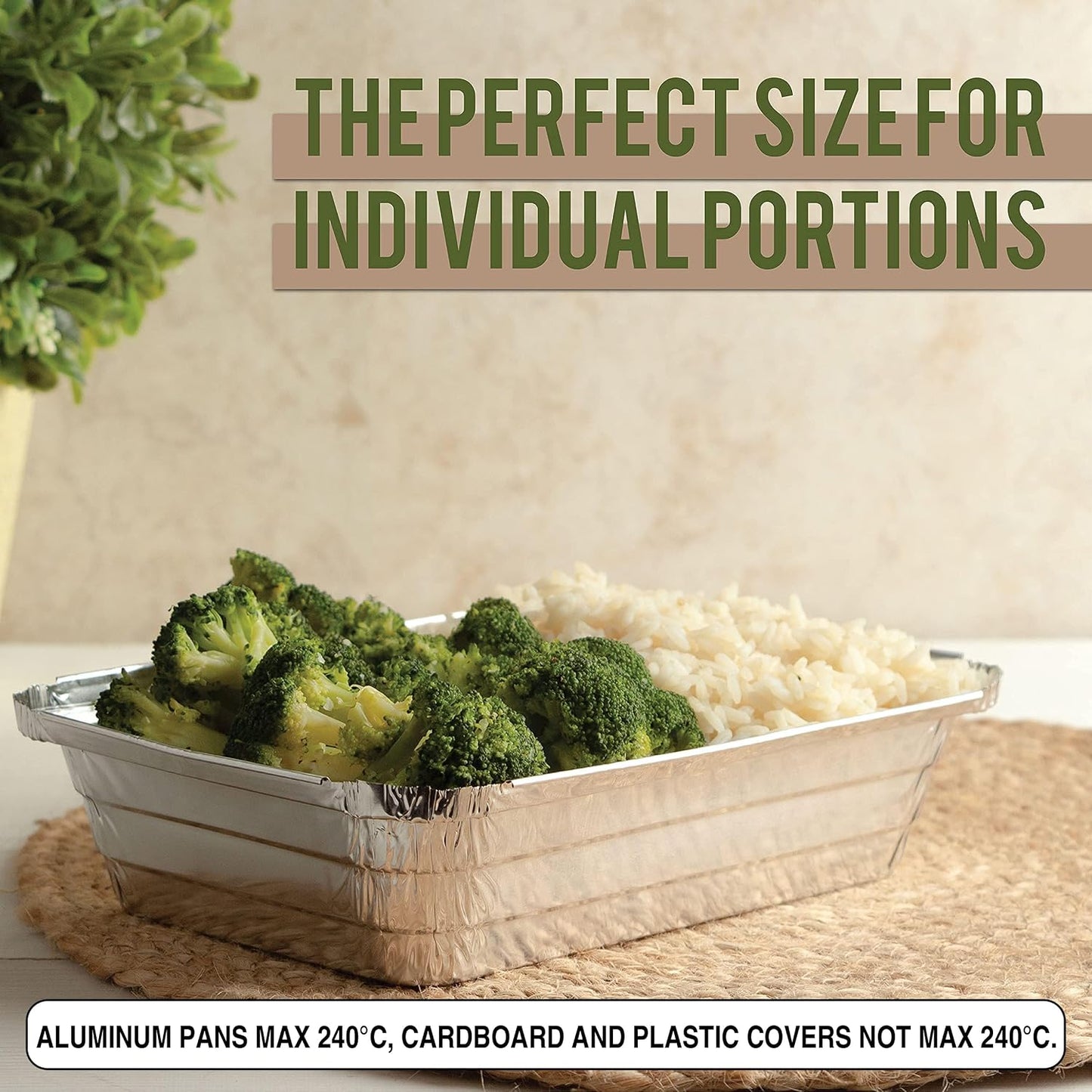 PARTY BARGAINS 4 lb Aluminum Pans with Board Lids, 50 Pack – 12 x 8 in Disposable Foil Roasting & Steam Table Pans for Catering, Takeout, Meal Prep, Oven Safe up to 240°C