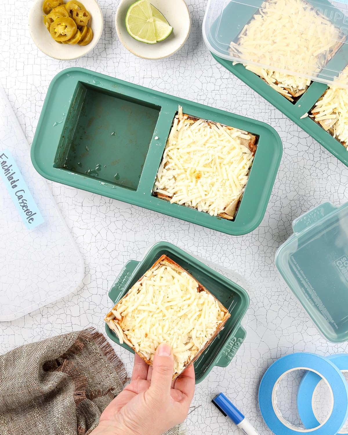 Souper Cubes 2 Cup Silicone Freezer Tray with Lid, Perfect for Storing Lasagna, Leftovers, Sauces, Portioned Meals and More, Silicone Freezer Mold for Meal Prepping - Blueberry - 1-Pack