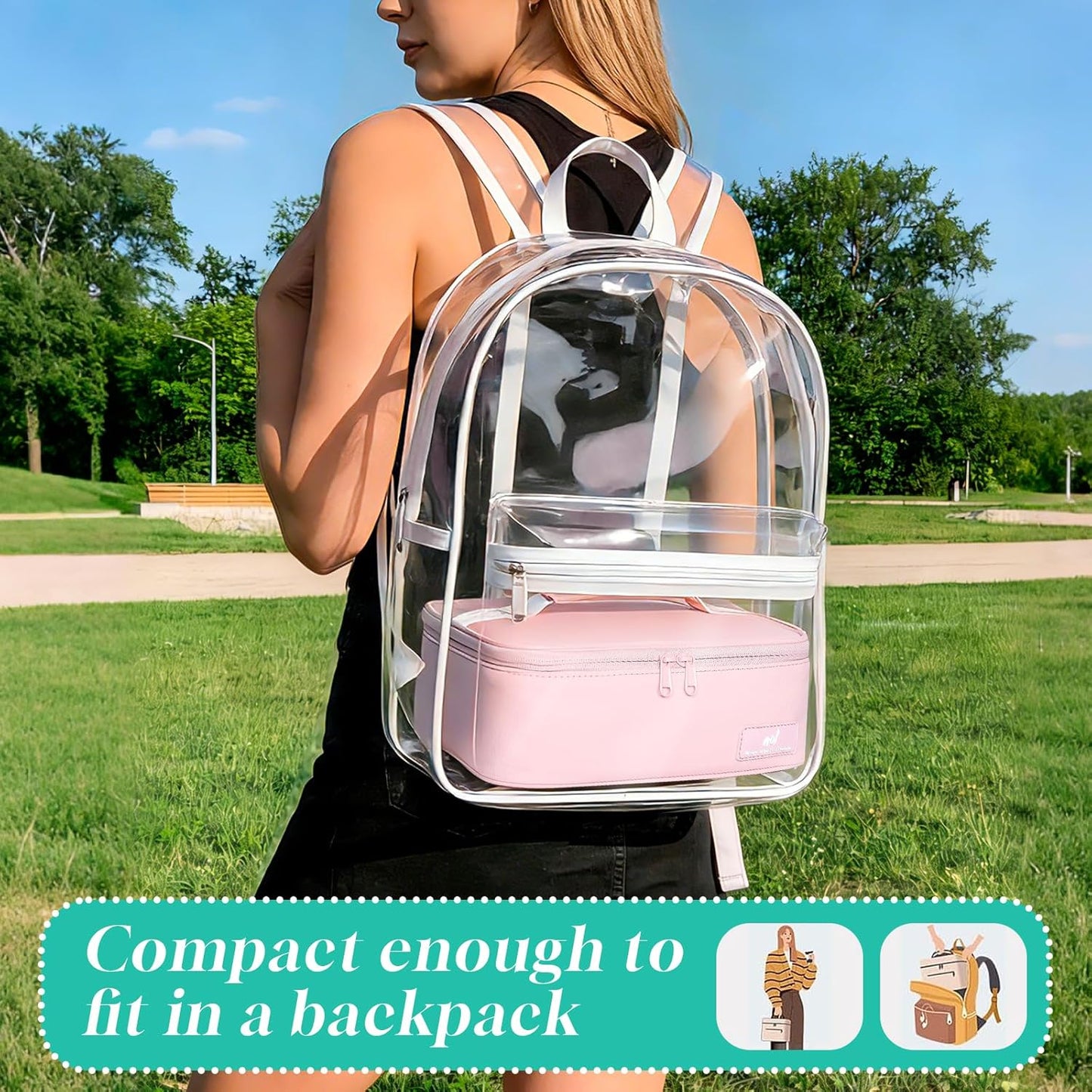 NOL Mini Insulated Lunch Bag for Women Men Kids | Small Leakproof Reusable Lunch Tote | Fits 6 Cans 330ml | Thermal Cooler for Work School Picnic Camping, Navy blue