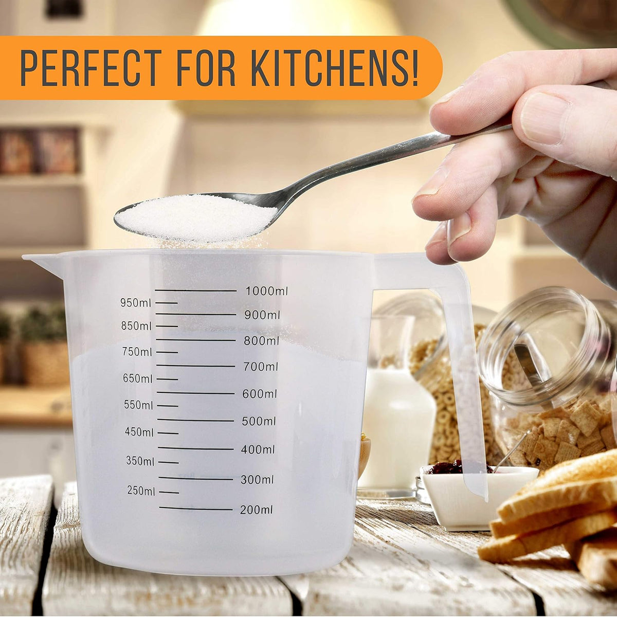 U.S. Kitchen Supply Plastic Measuring Cups with Handles - 16 oz (500 ml)