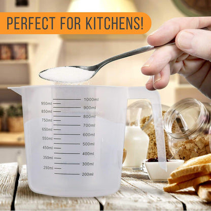 U.S. Kitchen Supply Plastic Measuring Cups with Handles - 16 oz (500 ml)