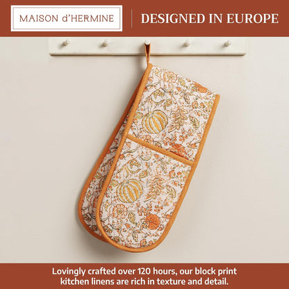 Maison d' Hermine 100% Cotton Oven Mitt & Pot Holder Set (7.5"x13" & 8"x8") - Colors C