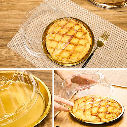 5pcs Round Cake Pies Carriers 11 Inch Plastic Disposable Cake Containers with Dome Lids Clear Bundt Cake Boxes Sandwich Trays