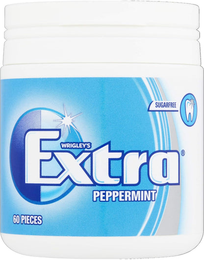 Extra White Chewing Gum Bottle, Sugar Free, Peppermint Flavour, 1 Bottle of 60 Pieces (Pack of 3)