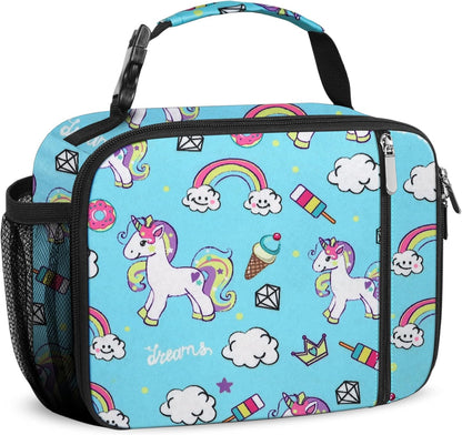 esouler Lunch Box Kids Insulated Lunch Bag for Boys & Girls Durable Children Lunchbox for School with Water Bottle Holder-Black