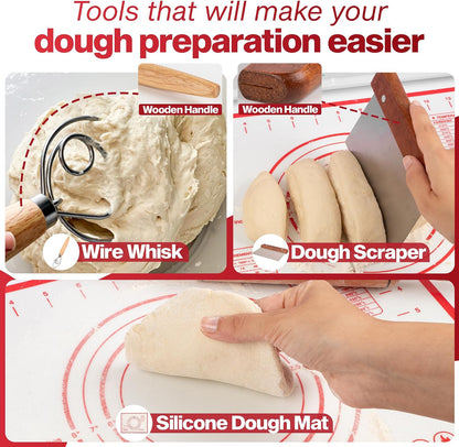 2-Pack Pizza Dough Proofing Box with Lid - Dough Tray & Proofing Container for Pizza, Bread, Sourdough - Stackable Design 16" x 12" x 3.5", White