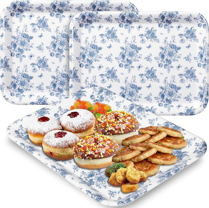 Vesici 3 Pcs Cherry Bow Serving Trays 13 x 10 Inch Pink Bow Cherry Melamine Platters Reusable Rectangular Serving Dishes for Coquette Wedding Baby Shower Birthday Party Sharing Snack Fruit Dessert