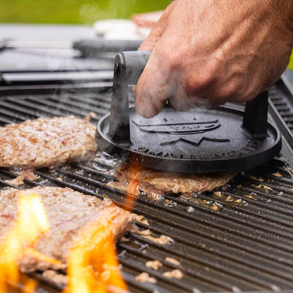 Premium Cast Iron Smash Burger Press incl. 25 Patty Paper