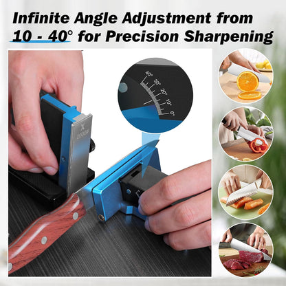 Adjustable Rolling Knife Sharpener, 10°–40° Angles