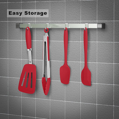 Silicone Spatula 3-piece Set, Ergonomic Handle High Heat-Resistant Spatulas, Non-stick Rubber Spatulas with Stainless Steel Core, Black
