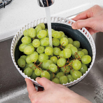 PrepWorks 4 Qt Collapsible Salad Spinner – Space-Saving, BPA-Free, Easy-to-Use for Quick Salad Washing & Drying, Dishwasher Safe