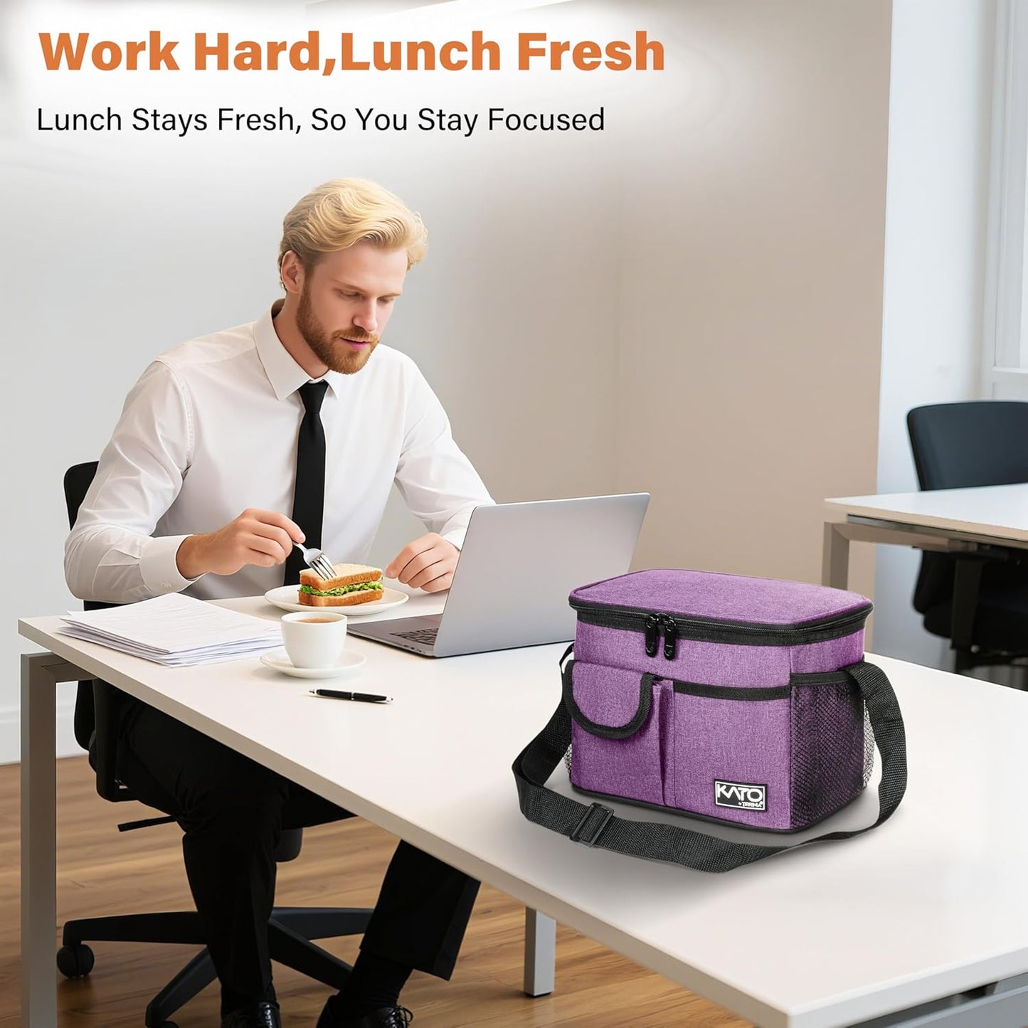 Tirrinia Insulated Lunch Bag for Women Men, Leakproof Lunch Box Containers for Adult, Work, School, Soft Lunchbox for Kids,Boys, Adult Cooler Bag for Picnic Hiking Beach,Charcoal