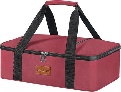 Insulated Casserole Carrier 9x13 Inch, Durable Nylon, Leak-Proof Casserole Dish Carrier, Casserole Carriers for Hot or Cold Food (Christmas)