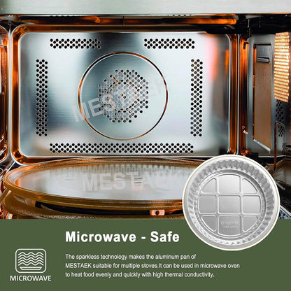 7.7" Round Aluminum Foil Containers with Lids (5 Pack) – Heavy Duty Disposable Takeout Pans for Meal Prep, Pasta, Casserole, Food Storage & Catering, 48oz