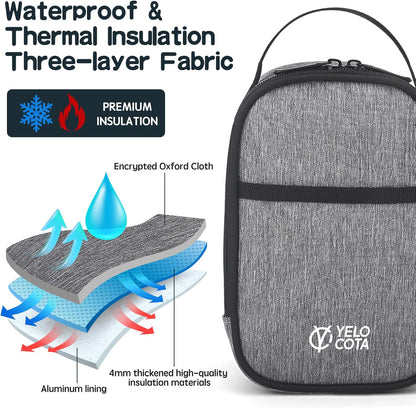 Yelocota Small Insulated Lunch Bag- Snack Bag- Mini Cooler Bag with Handle for Travel,Work,School(Storage Space below 20oz)- Also Suitable for Pairing with Food Jar