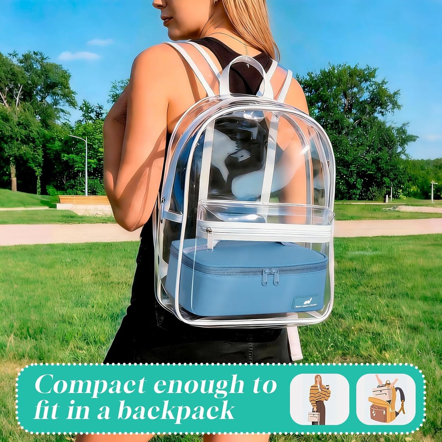 NOL Mini Insulated Lunch Bag for Women Men Kids | Small Leakproof Reusable Lunch Tote | Fits 6 Cans 330ml | Thermal Cooler for Work School Picnic Camping, Navy blue