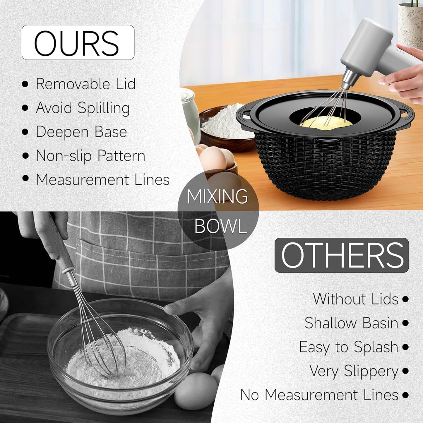 4-1 Colander with Bowl & Spoons Set - Rotatable Colander for kitchen with New Upgraded Graters, Food Strainer(Patented) for Pasta, Fruits, Vegetables, Funny Presents for Women, Beige