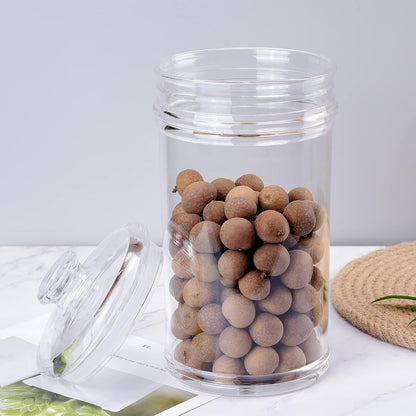 64 oz Reinforced Large Acrylic Canister with Locking Clamp, Airtight Flip Jar | Food Storage Container for Flour, Sugar, Coffee, Candy, Cookie etc