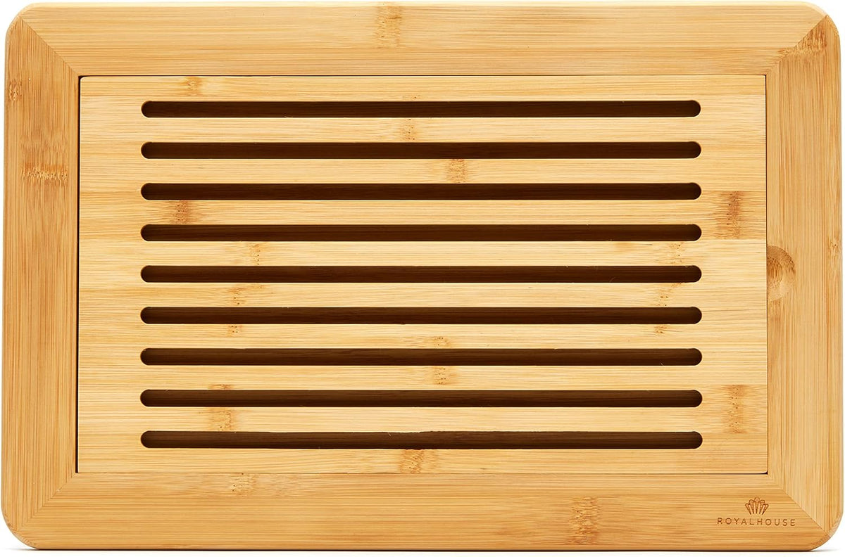 RoyalHouse Large Premium Natural Bamboo Bread Cutting Board