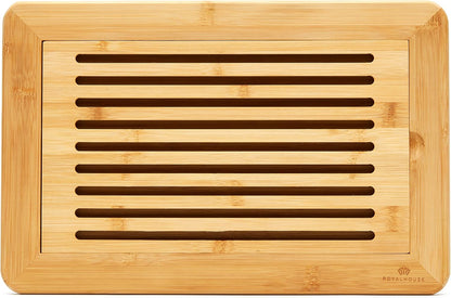 RoyalHouse Large Premium Natural Bamboo Bread Cutting Board