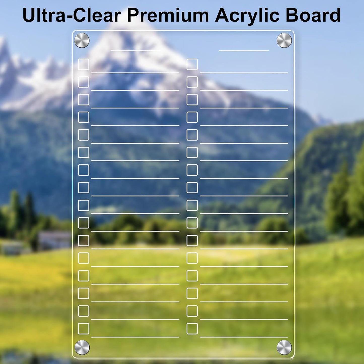 Acrylic Magnetic Dry Erase Board for Fridge 3 Pcs, Clear Fridge Whiteboard to Do List White Board for Refrigerator Weekly Meal Planner Menu Board for Kitchen Fridge Calendar Magnet
