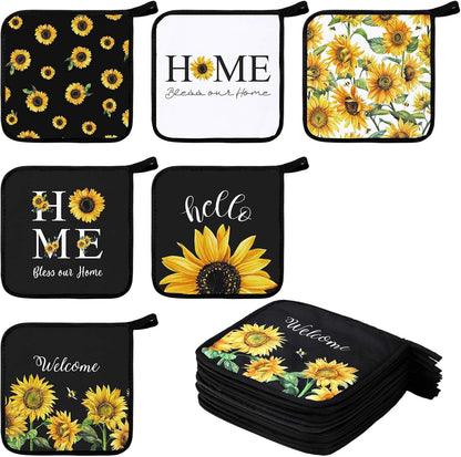 Bencailor 12 Pcs Christmas Wildflower Pot Holders with Pocket