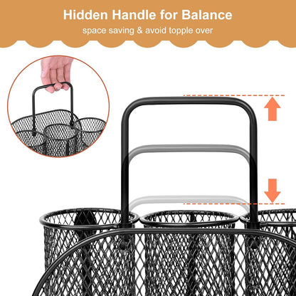 DTICON Utensil Organizer Silverware Caddy - Utensil Holder for Party Metal Cutlery Organizer Silverware Storage for Picnic Camping Buffet Kitchen Table (Black)