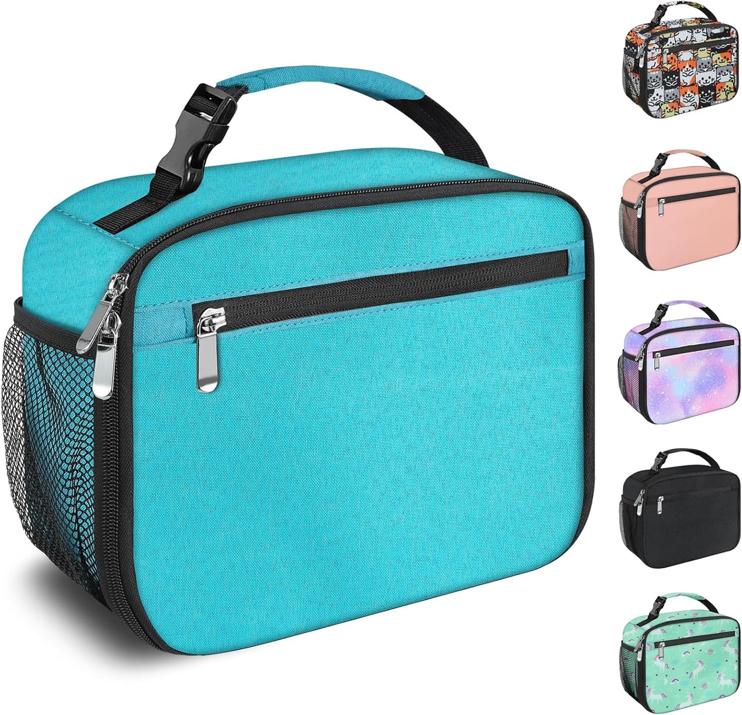 Kids Lunch Box for Boys Girls Lunch Bag Insulated Durable Lunchbox Children Lunch Tote Bag for School Black