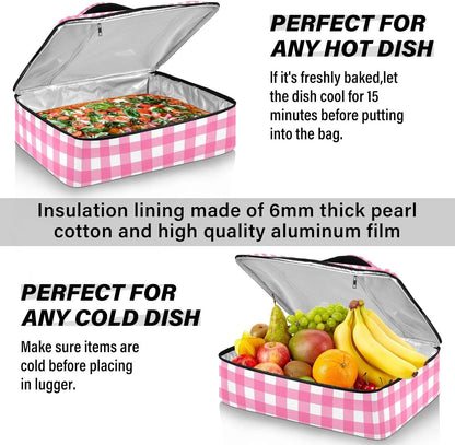 Casserole Carriers for Hot or Cold Food Reusable Casserole Dish Carrier Insulated Thermal Large Capacity Durable Perfect for Party Camping Family Gatherings Yellow Fish - Colors B