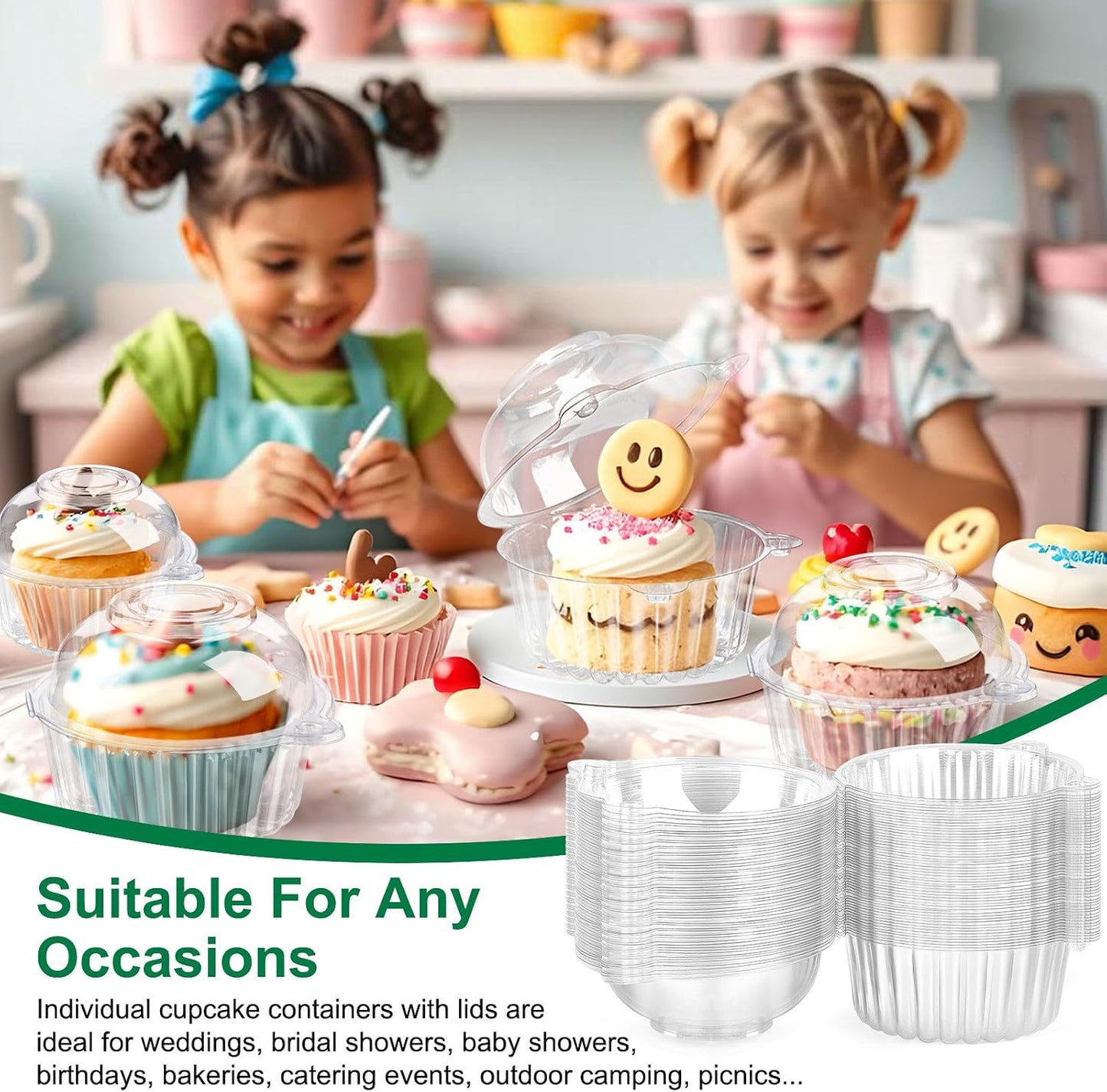 TOFLEN 100ct Individual Cupcake Containers
