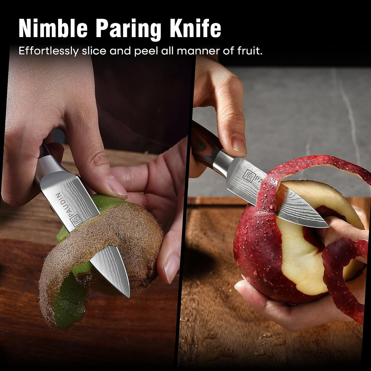 PAUDIN Cheese Knife, 5” Serrated Knife for Block Cheese,Sharp Tomato Knives