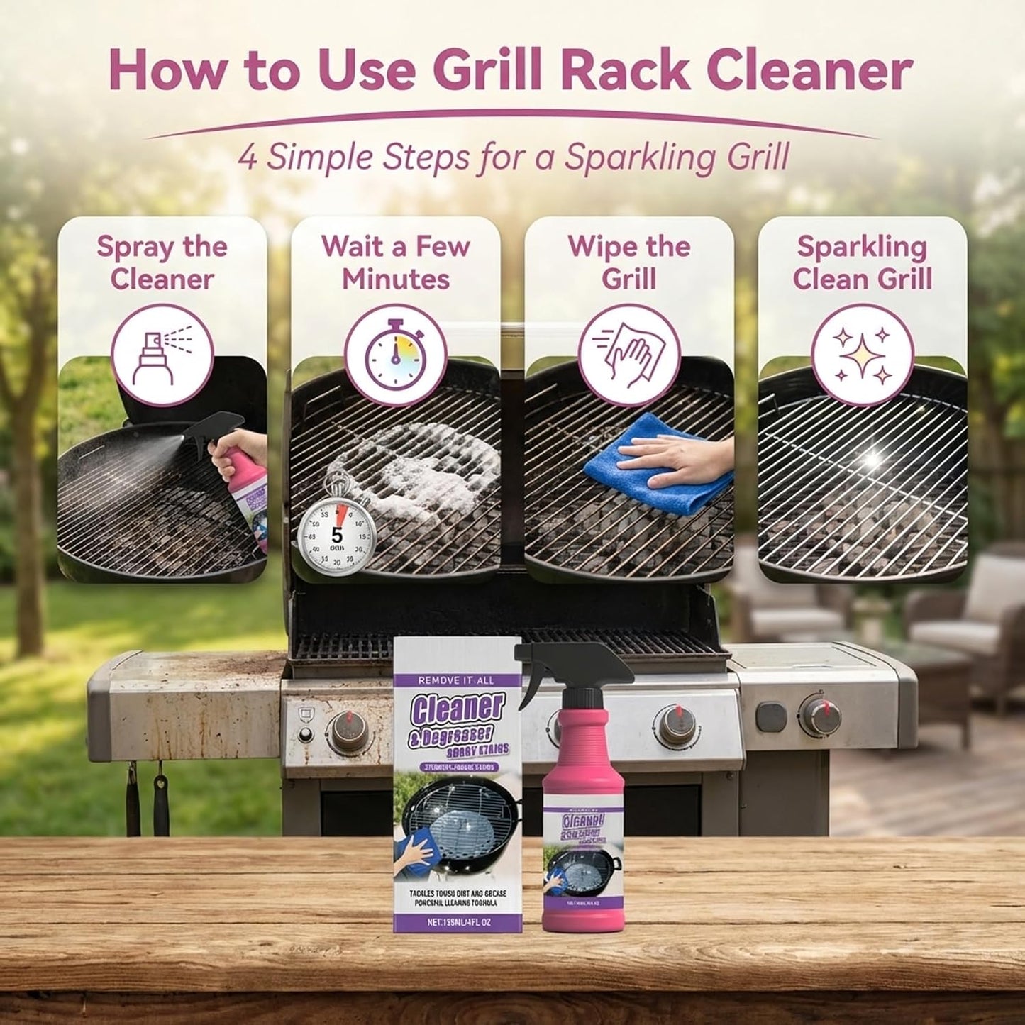 Fast-Acting Heavy-Duty Grill Degreaser Spray, Fast-Acting Heavy Duty Grill Degreaser Spray(2PCS)