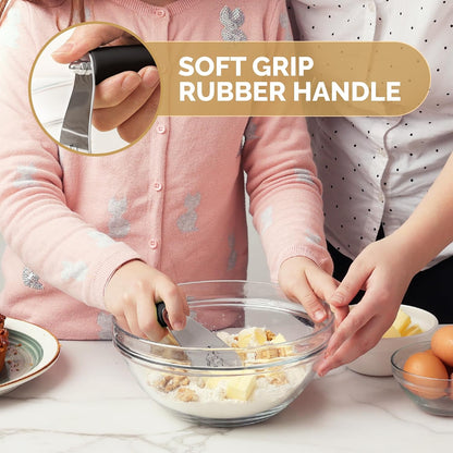 Zulay Premium Multi-purpose Stainless Steel Bench Scraper & Chopper, Easy to Read Etched Markings for Perfect Cuts, Quick & Easy Multi-use Dough Scraper, Dough Cutter & Pastry Scraper (Black)