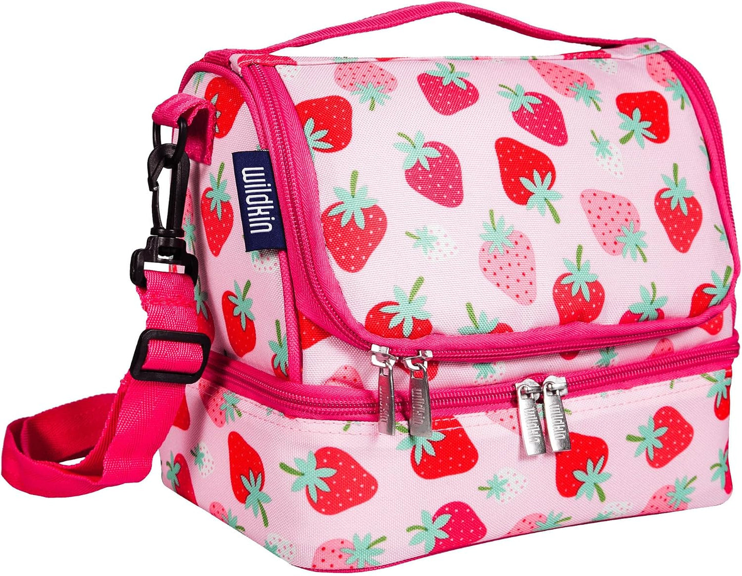 Wildkin Kids Two Compartment Insulated Lunch Bag – Keeps Food Hot or Cold, Easy-Clean Lining, Leak-Resistant & BPA-Free – Boys & Girls, Ideal for School, Travel & Daycare – Jurassic Dinosaurs