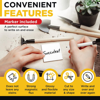 Dry Erase Magnetic Labels - Reusable Sticky Notes - Notepads for Refrigerator - Dry Erase Magnet Sheets - Blank Magnet Stickers to Write On - Magnets for Whiteboard Classroom Fridge