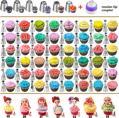 Cake Decorating Kit - Baking Supplies with 4 Springform Pans, Rotating Turntable, Decorating Tools, Cake Baking Supplies Set for Beginners