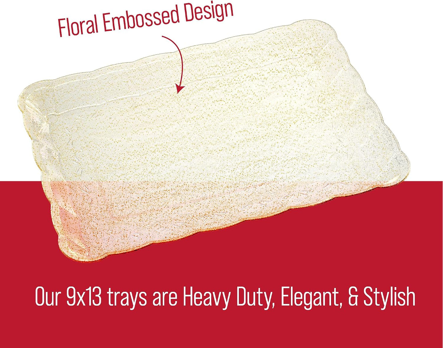Plasticpro Plastic Serving Trays - Serving Platters Rectangle 9X13 Disposable Party Dish 4 Black Trays